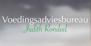 logo-Dietisten.nl Logo van Voedingsadviesbureau Judith Rondeel met de naam in witte en groene letters tegen een wazige grijze achtergrond.
